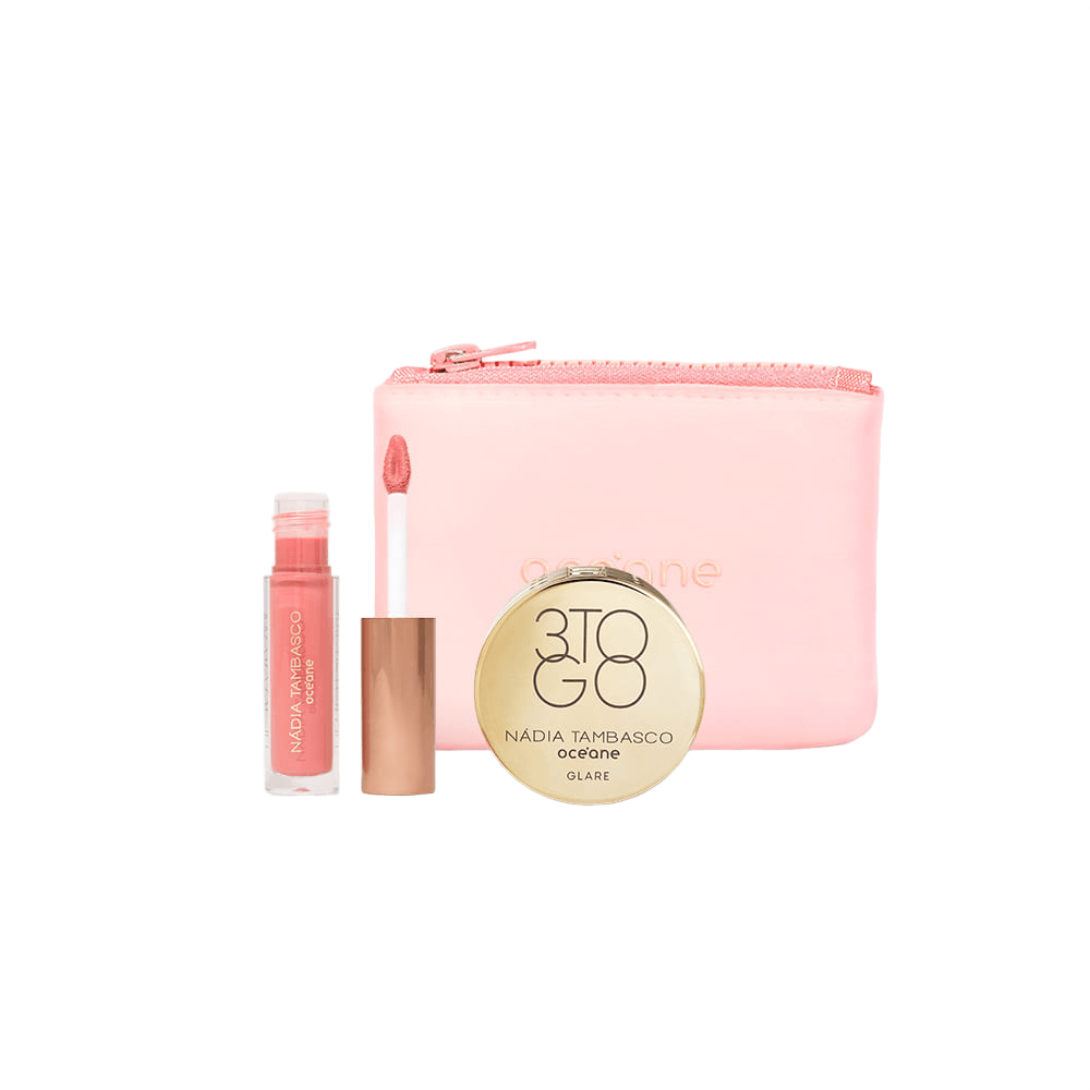 Kit Trio de Sombras 3 To Go Pallete Glare + Brilho Labial + Mini Daily Makeup