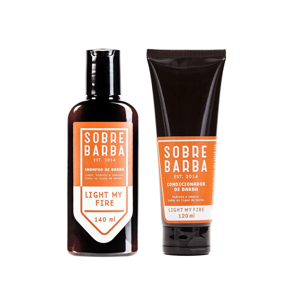 Kit Sobrebarba Shampoo 140ml + Condicionador De Barba 120ml Light My Fire