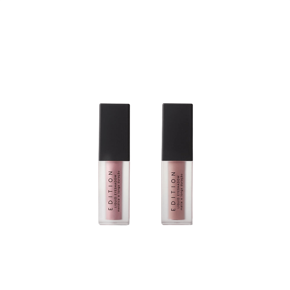 Kit Duo de Sombras Líquidas Océane Rosa Aura Matte + Sparkle Metalizada