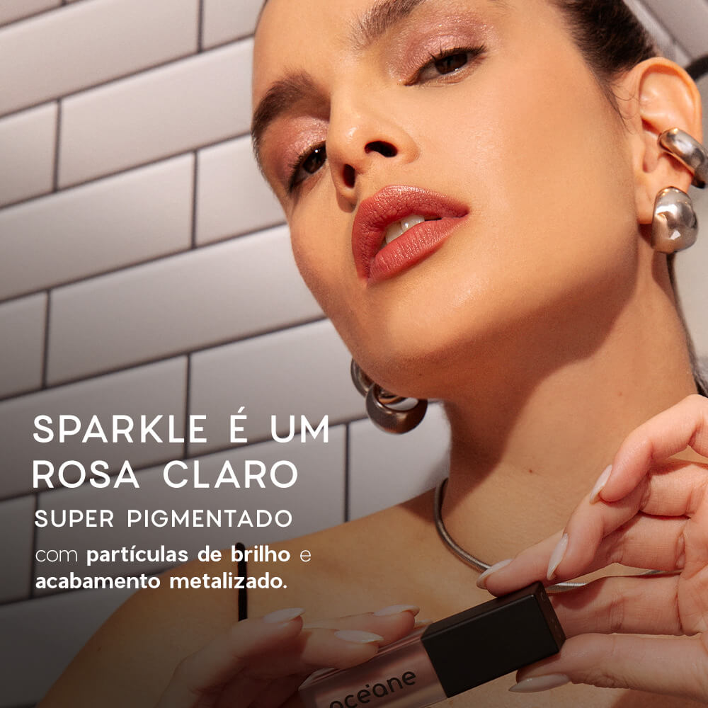 Kit Duo de Sombras Líquidas Océane Rosa Aura Matte + Sparkle Metalizada