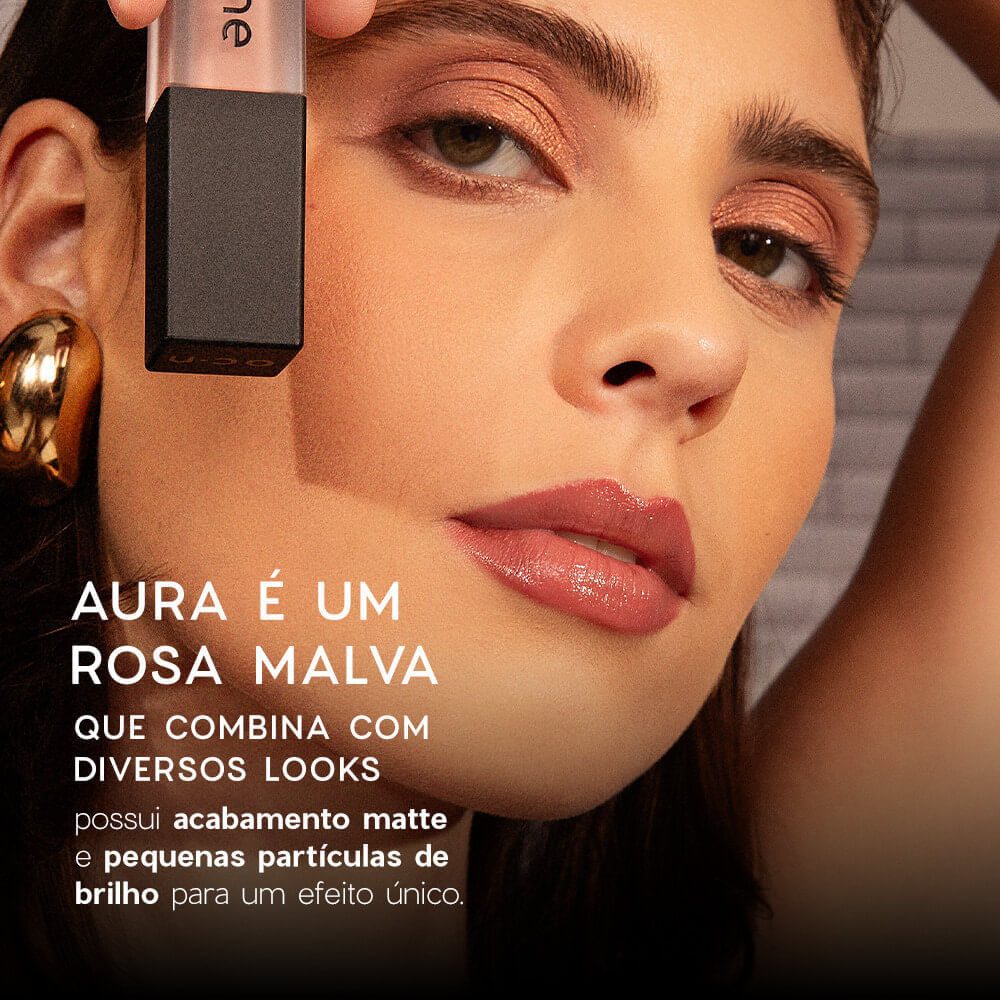 Kit Duo de Sombras Líquidas Océane Rosa Aura Matte + Sparkle Metalizada