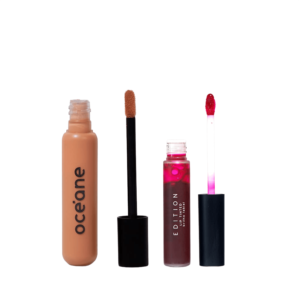 Kit Corretivo Líquido Tan + Lip Tint Océane Edition