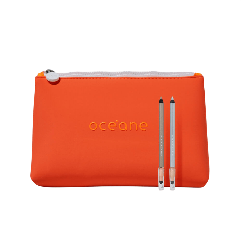 Kit 2 Lápis Para Olhos + Nécessaire Neoprene Laranja 4you