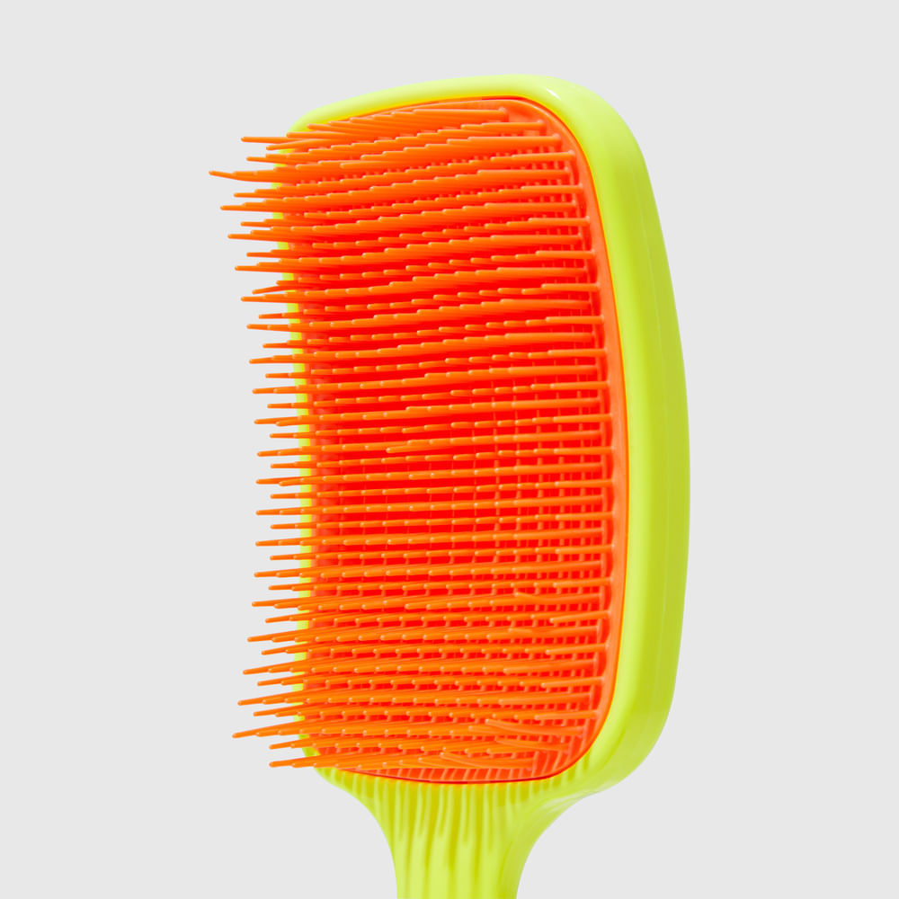 Escova de Cabelo Desembaraçadora Amarela Neon Brush