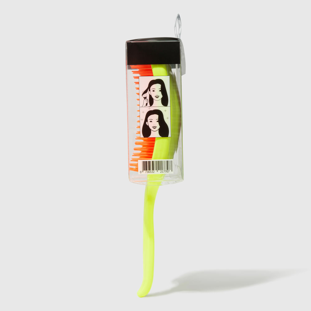 Escova de Cabelo Desembaraçadora Amarela Neon Brush