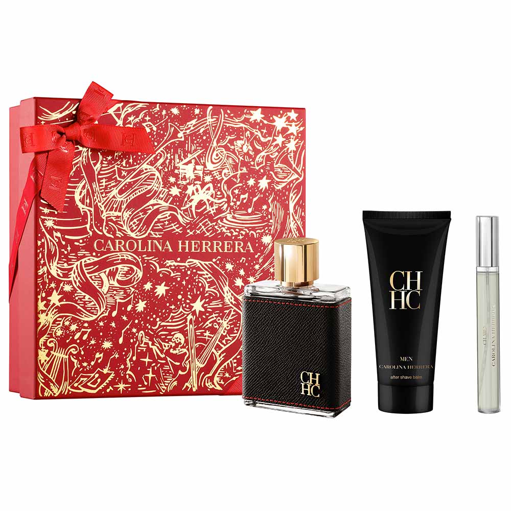 Kit Coffret Perfume Ch Men 100ml + Balm Pós Barma 100ml + Travel Size 10ml  Carolina Herrera