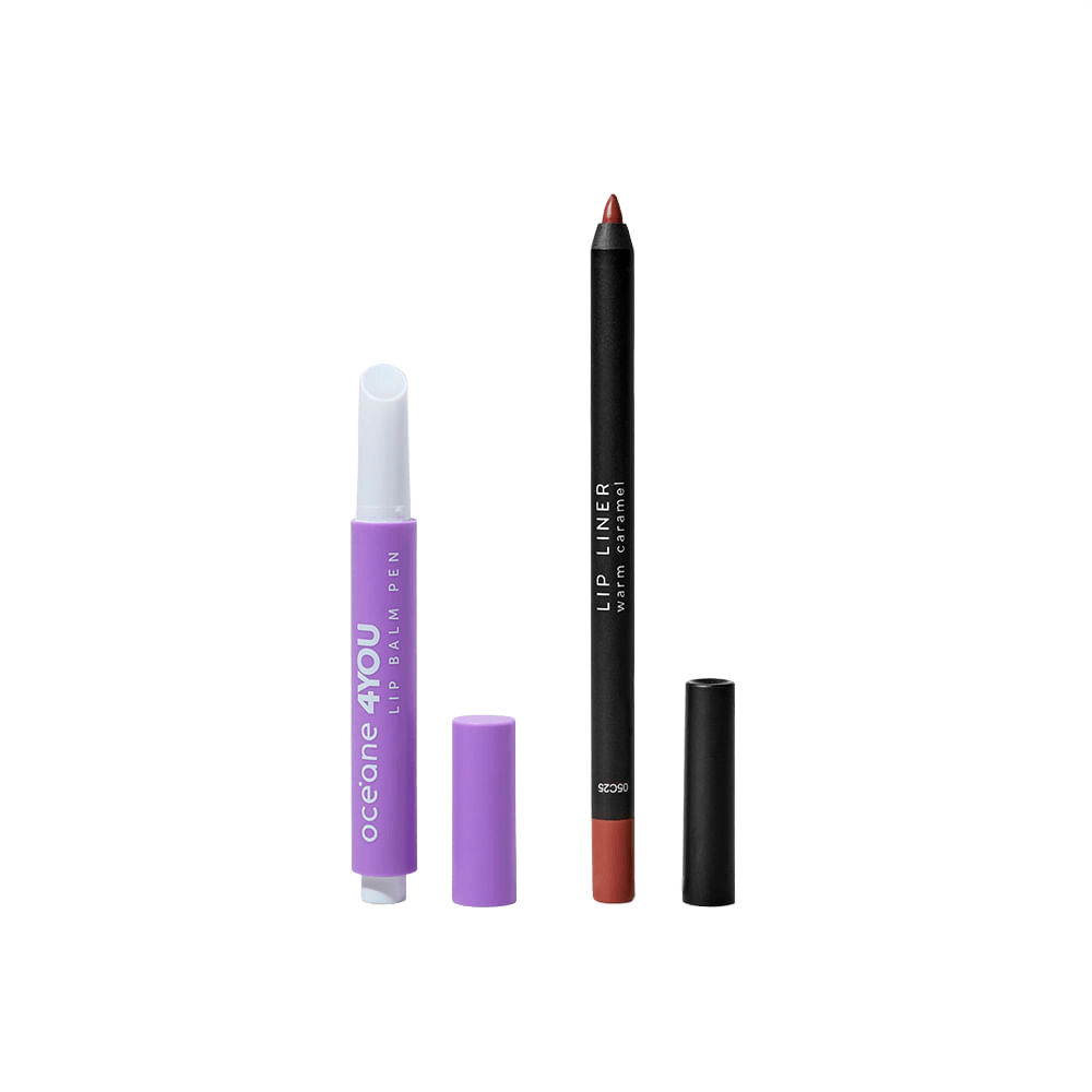 Kit Lip Balm Pen Clear + Lápis Labial Marrom