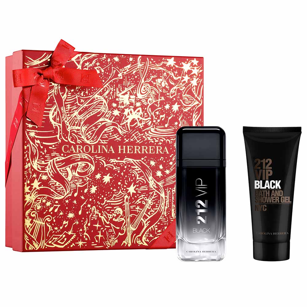 Kit Coffret Perfume 212 Vip Men Black 100ml + Gel De Banho 100ml Carolina Herrera