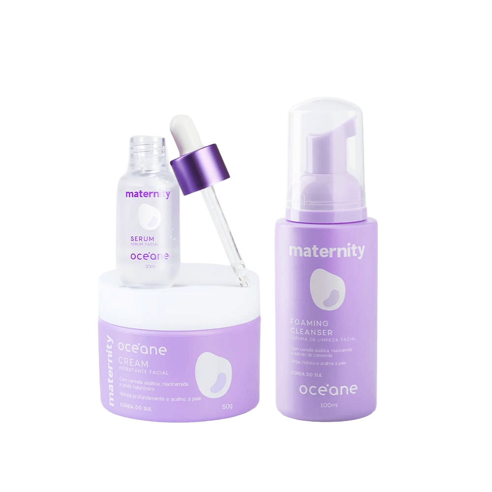 Kit Espuma De Limpeza + Sérum Facial + Hidratante Facial Para Gestantes
