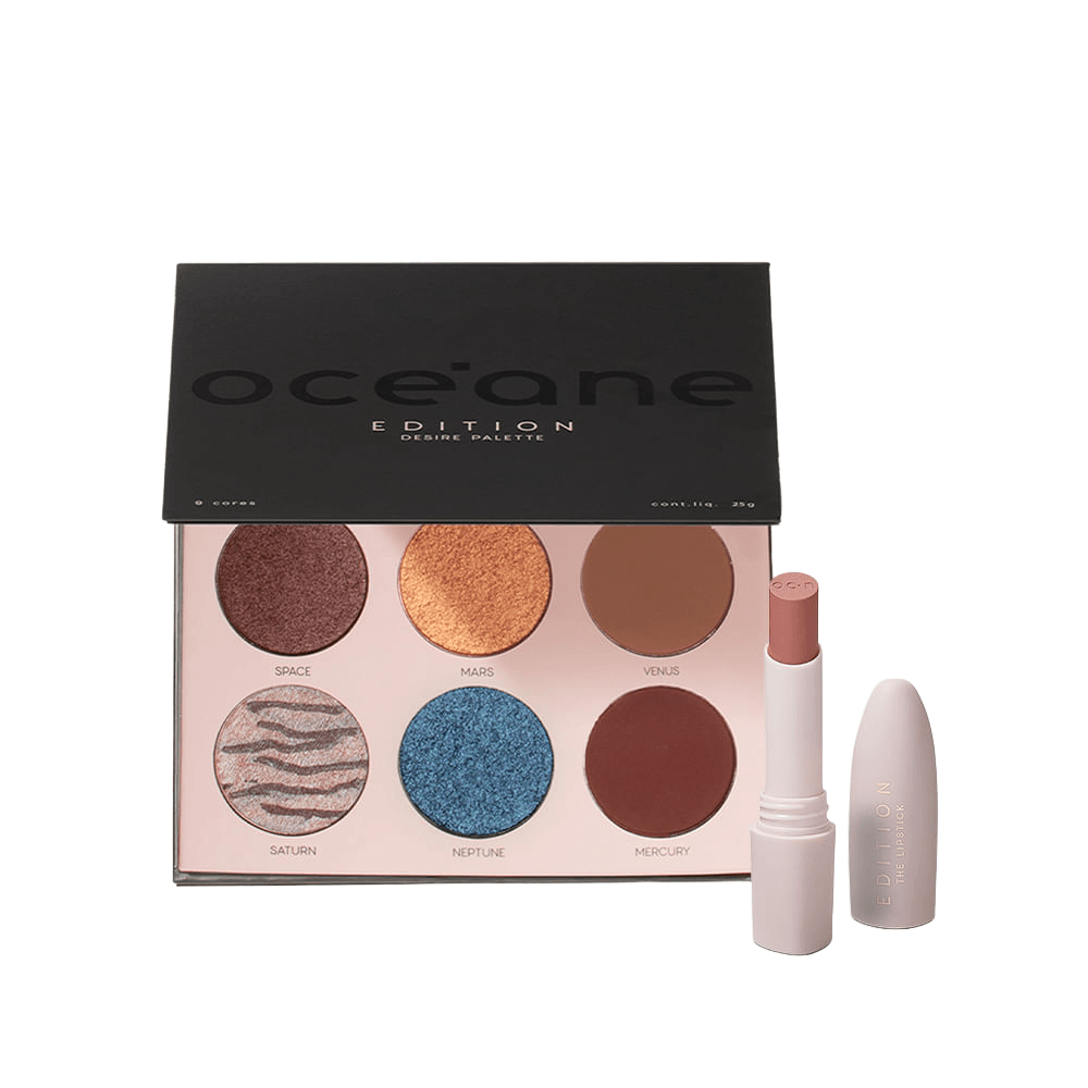 Kit Paleta de Sombras Desire + Batom Nude Océane Edition