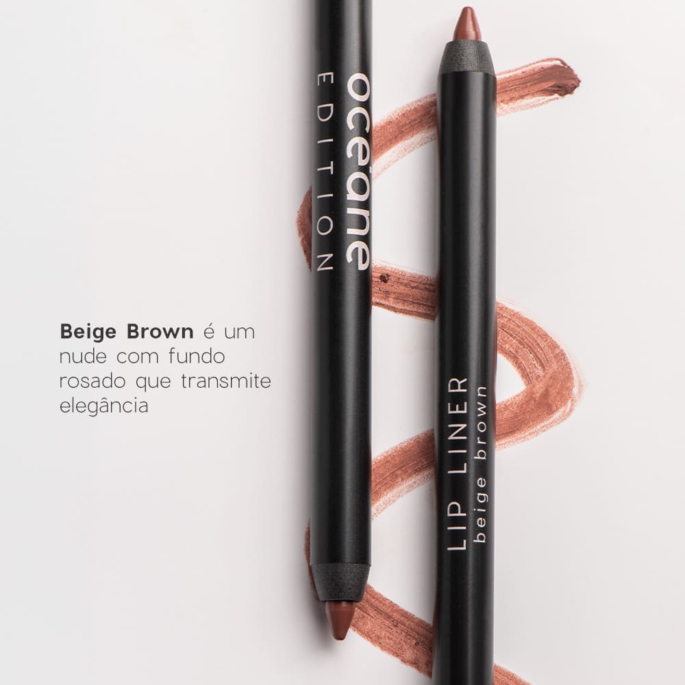 Kit Mini Batom Rosa + Mini Blush Cintilante + Lápis de Contorno Labial Océane Edition