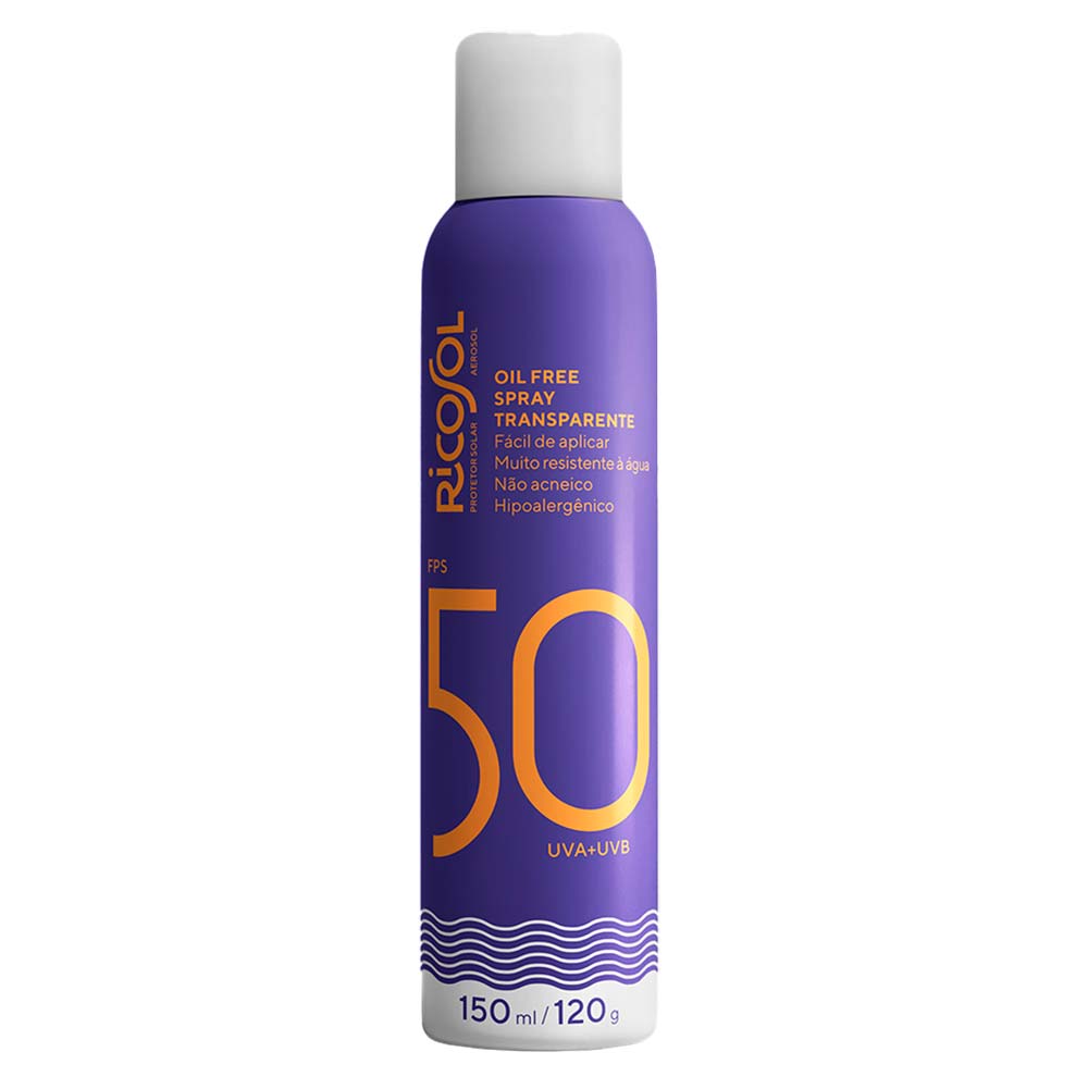 Protetor Solar Spray Corpo e Rosto Ricosol FPS50 Hidrabene 150ml