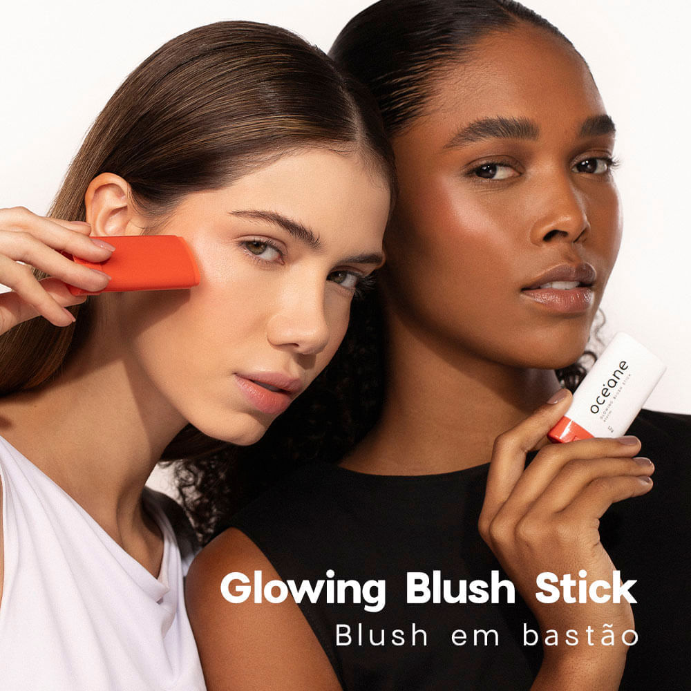 Blush em Bastao Laranja Glowing Blush Stick Storm Oceane Limited 12g