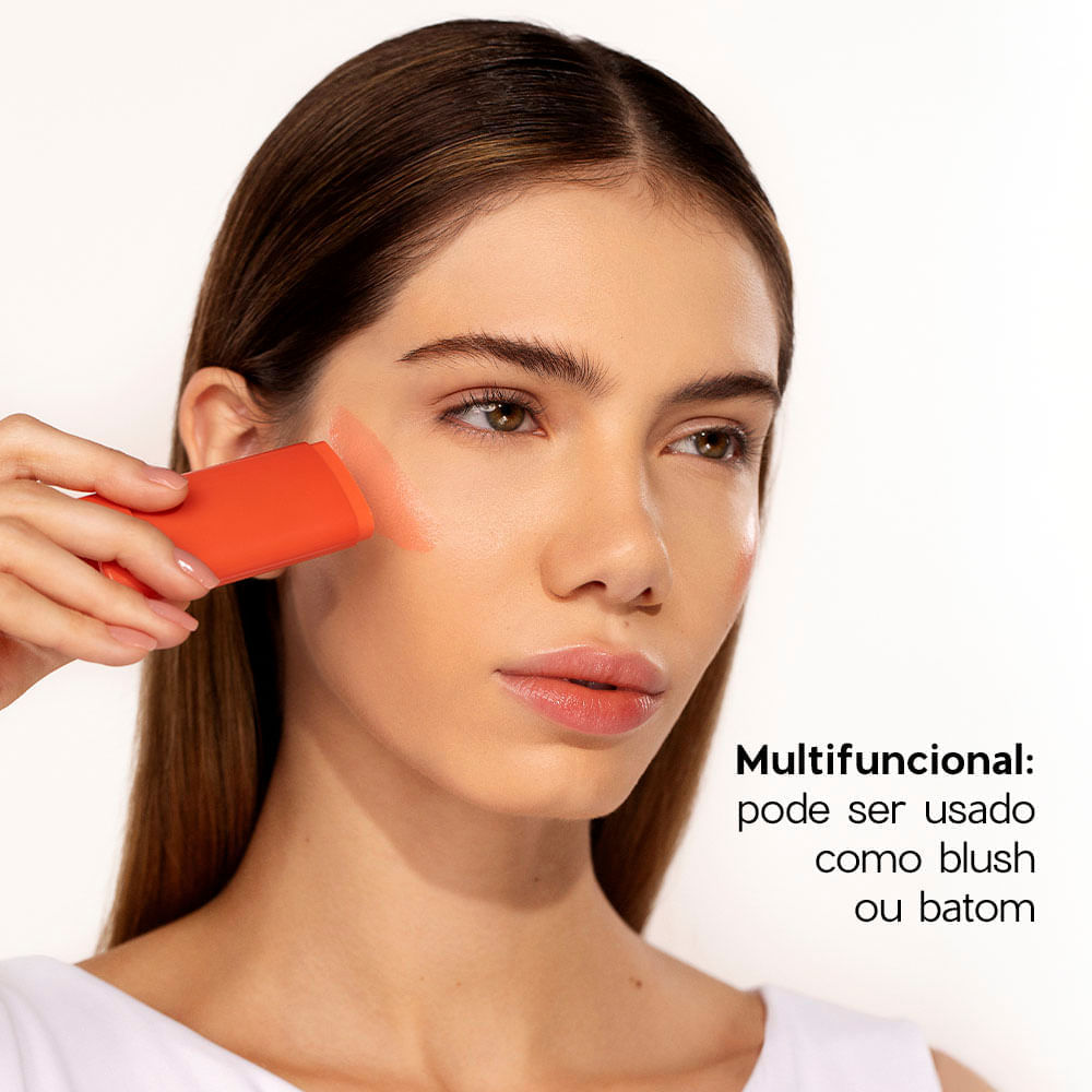 Blush em Bastao Laranja Glowing Blush Stick Storm Oceane Limited 12g