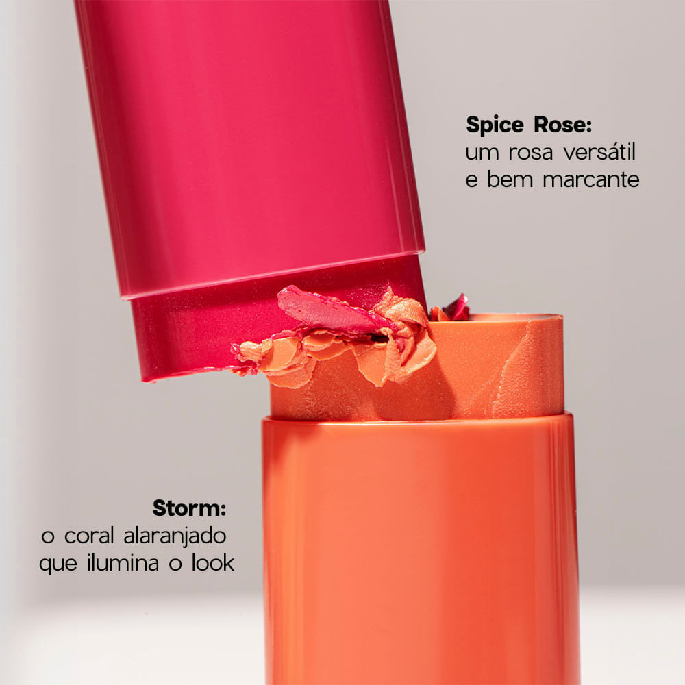 Blush em Bastao Laranja Glowing Blush Stick Storm Oceane Limited 12g