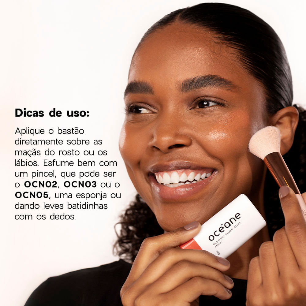 Blush em Bastao Laranja Glowing Blush Stick Storm Oceane Limited 12g