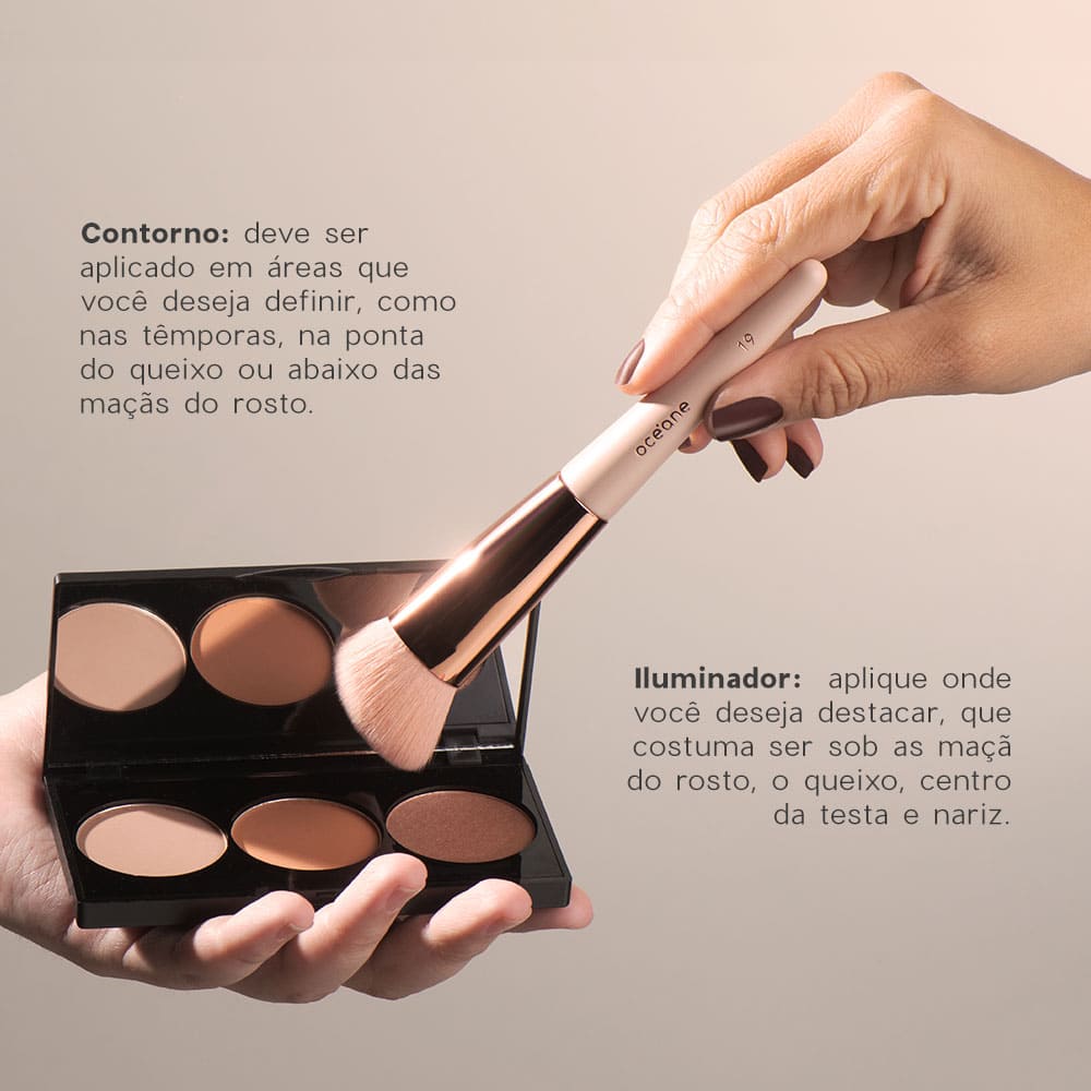 Pincel de Maquiagem para Contorno Angled Contour Brush Ocn19