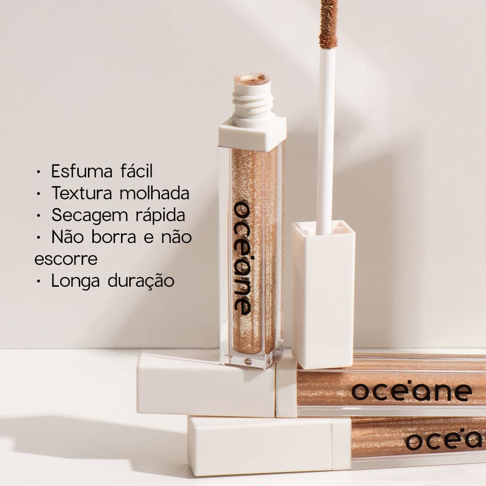 Sombra Líquida Pêssego Shine & Glow Oceane Limited
