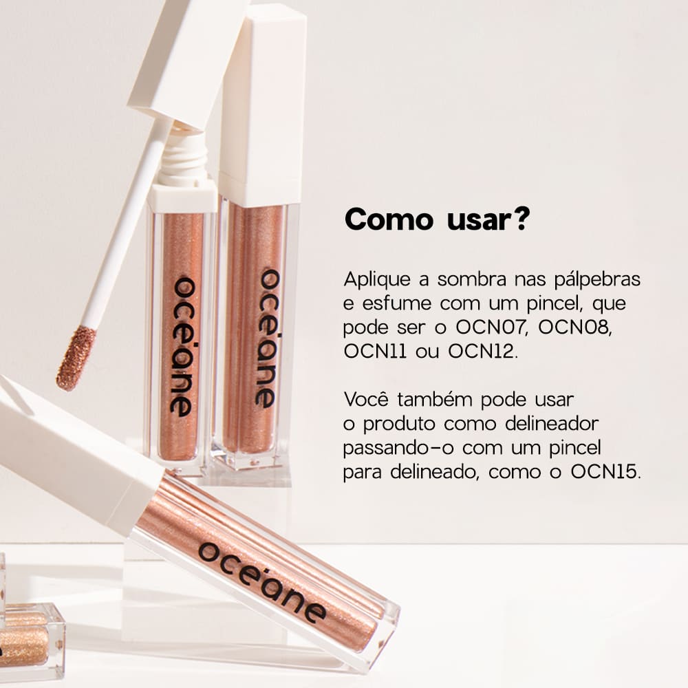 Sombra Líquida Pêssego Shine & Glow Oceane Limited