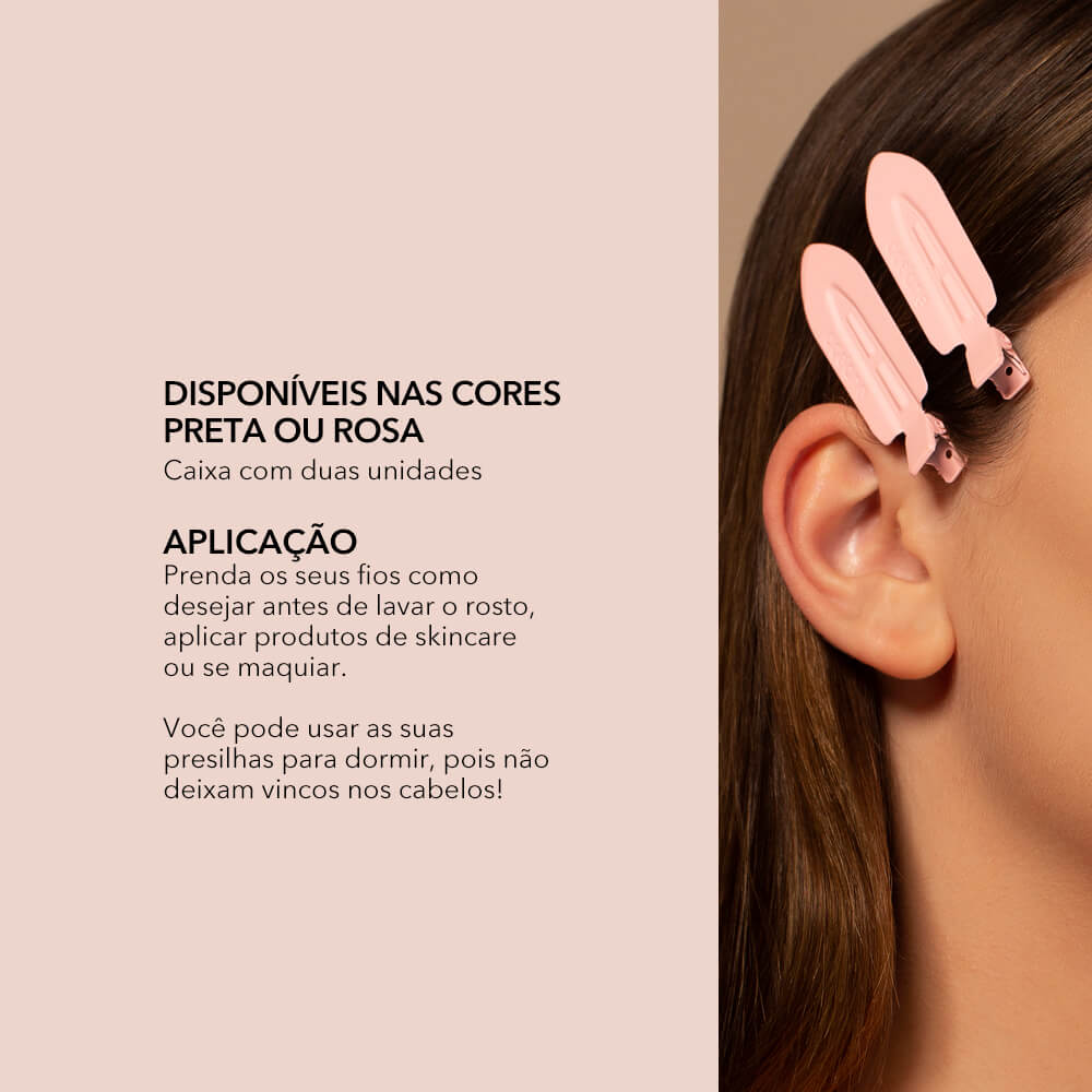 Presilha de Cabelo Hair Clip Océane Edition Rosa 2 Unidades