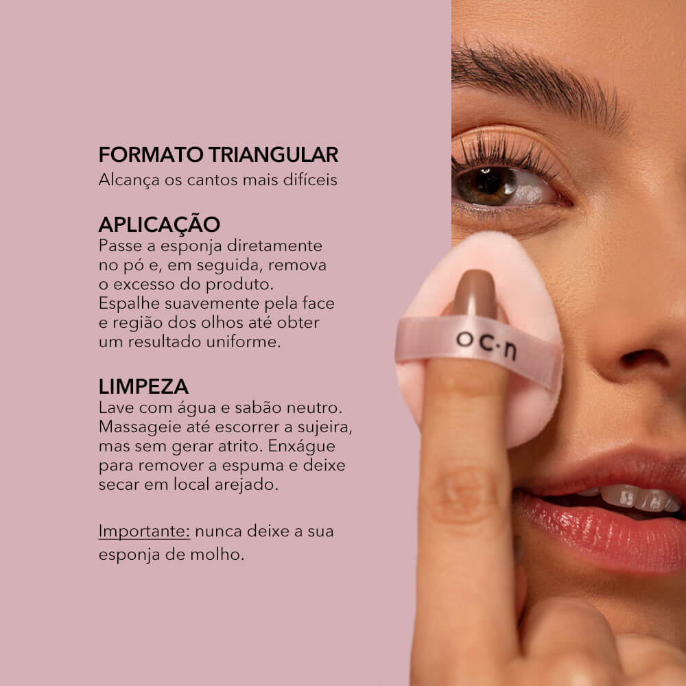 Mini Esponja Para Acabamento Powder Puff Océane Edition Rosa