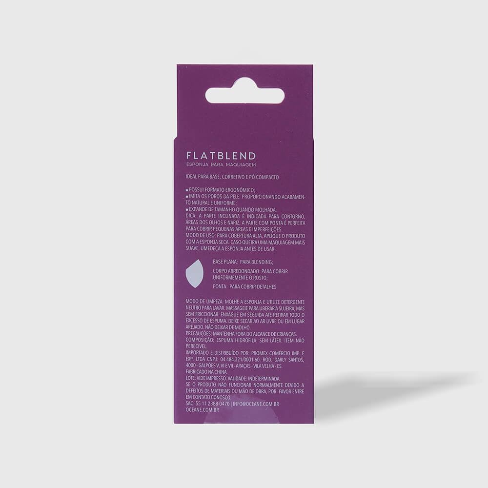 Kit Esponjas de Maquiagem  Flat Blend Azul Océane 4 Unidades