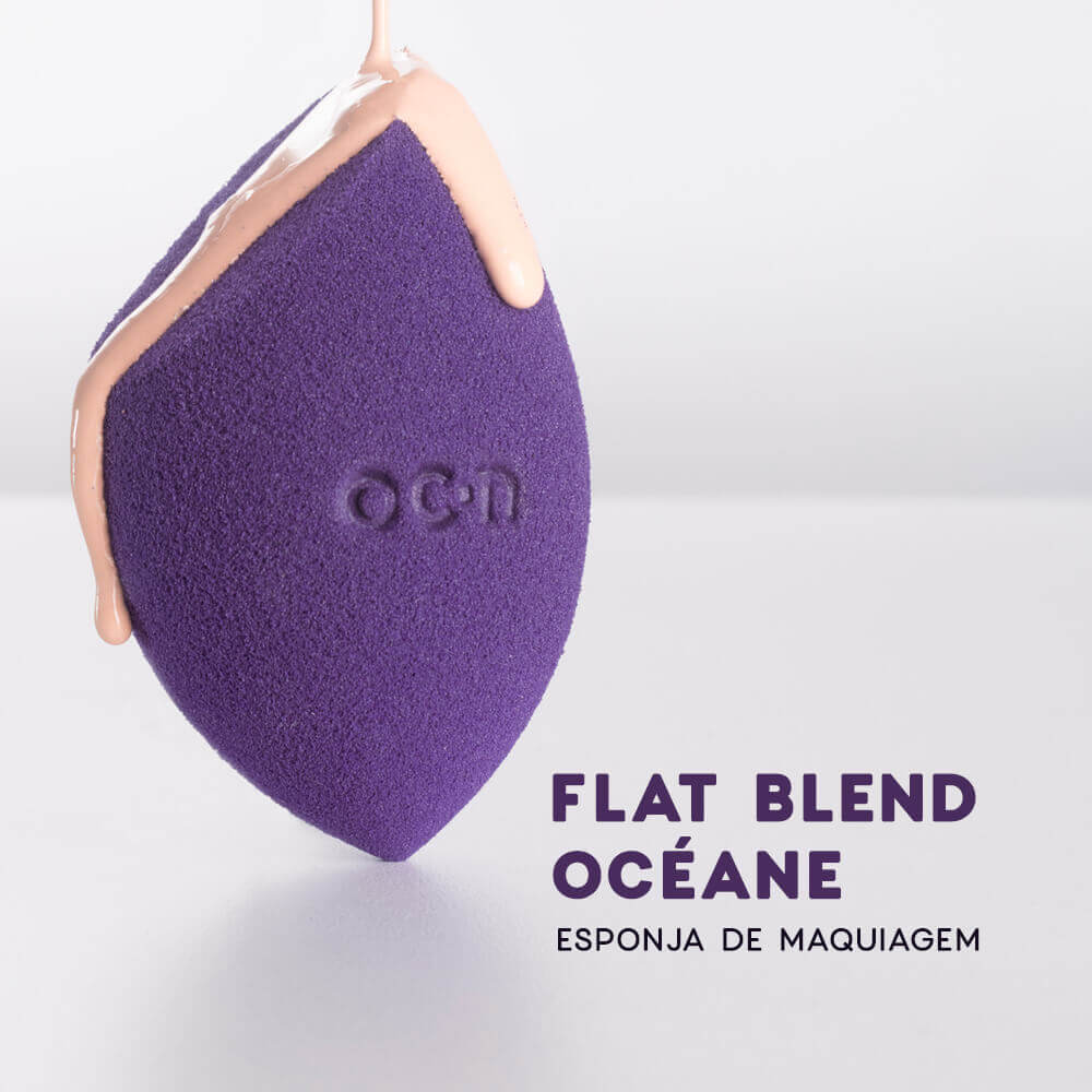 Kit Esponjas de Maquiagem  Flat Blend Azul Océane 4 Unidades
