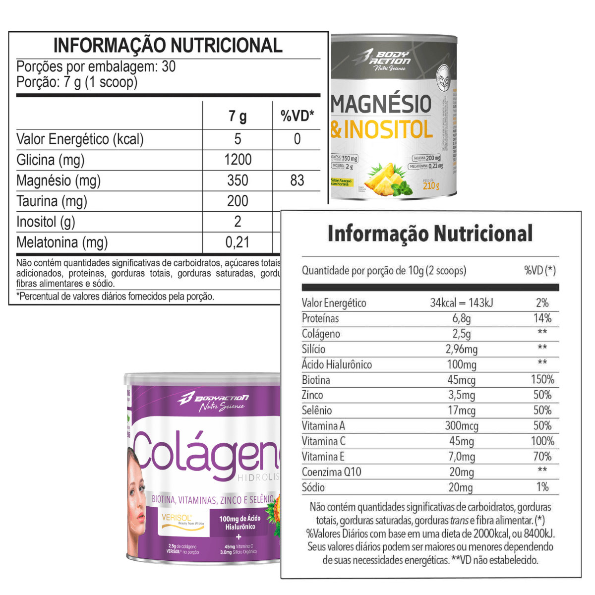 Kit Bem Estar Magnésio Inositol 210g + Colágeno Verisol 200g