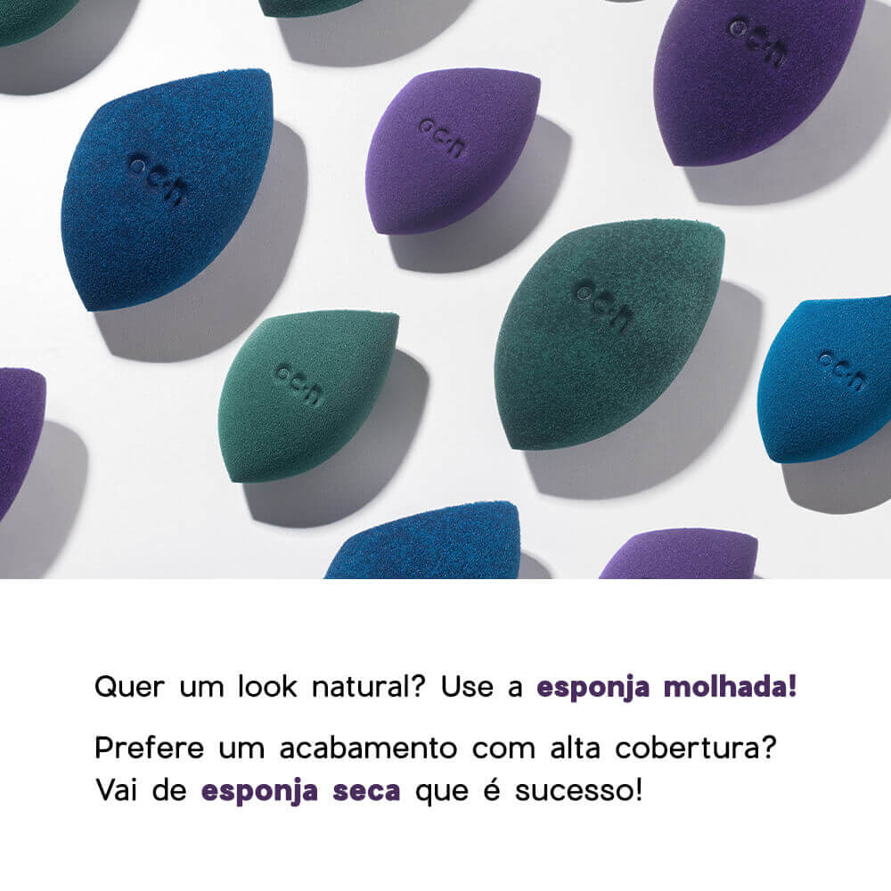 Esponja de Maquiagem  Flat Blend Océane Purple Verde 4 Unidades