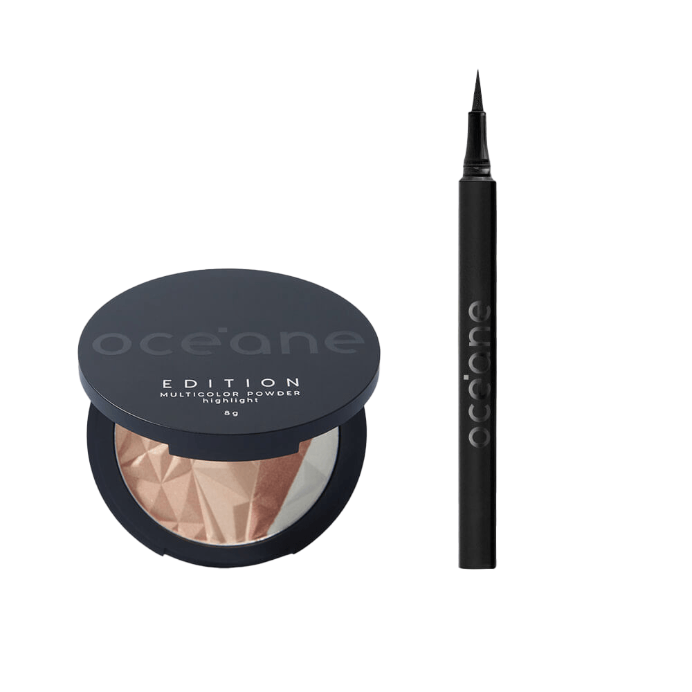 Kit Iluminador Multicolor Powder + Caneta Delineadora Océane Edition