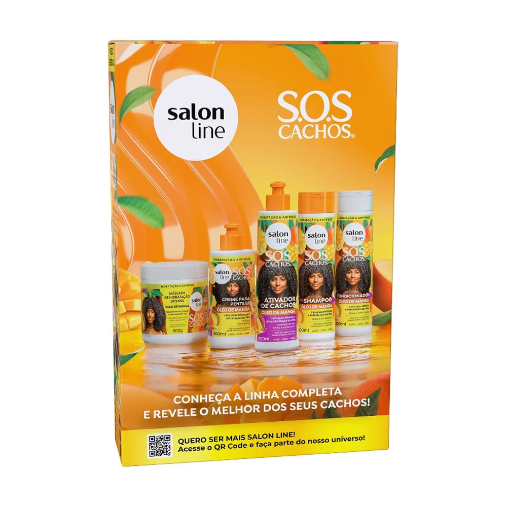 Kit Salon Line Shampoo 300ml + Condicionador 200ml SOS Cachos Óleo De Manga