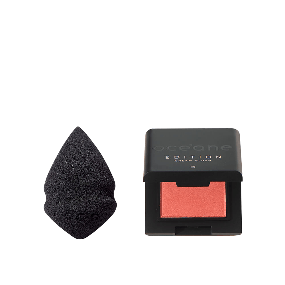 Kit Mini Blush Cremoso Caramelo + Mini Esponja de Maquiagem Océane Edition