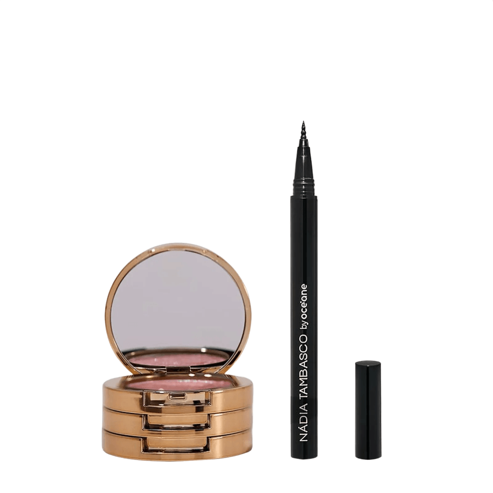 Kit Trio De Sombras 3 To Go Pallete Hazel + Caneta Delineadora Nádia Tambasco By Océane