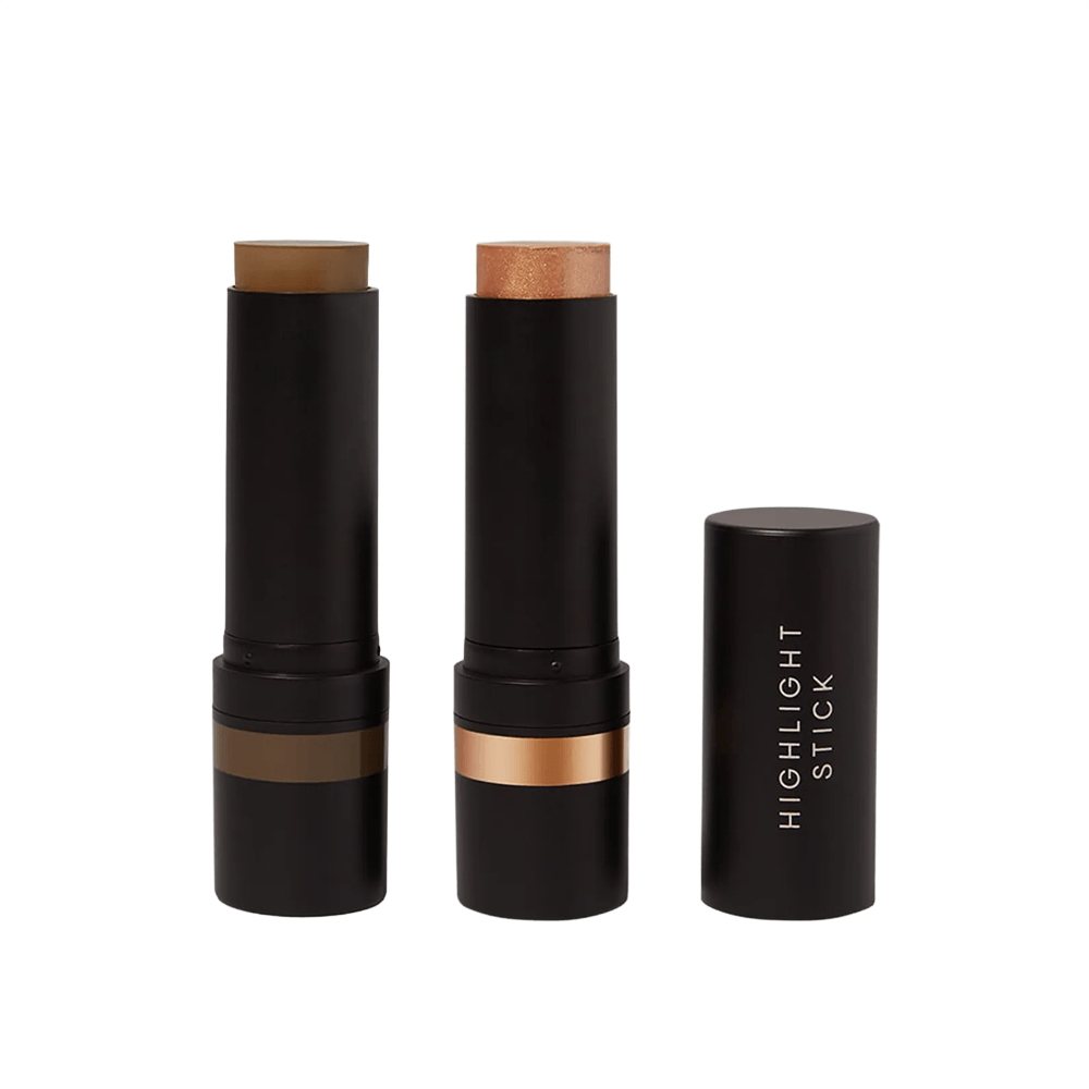 Kit Contorno Em Bastão Marrom Médio + Iluminador Em Bastão Bronze Océane Edition