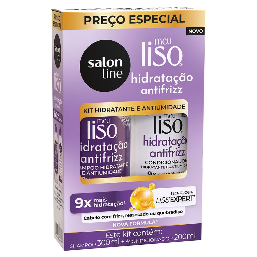 Kit Salon Line Shampoo 300ml + Condicionador 200ml Meu Liso Antifrizz