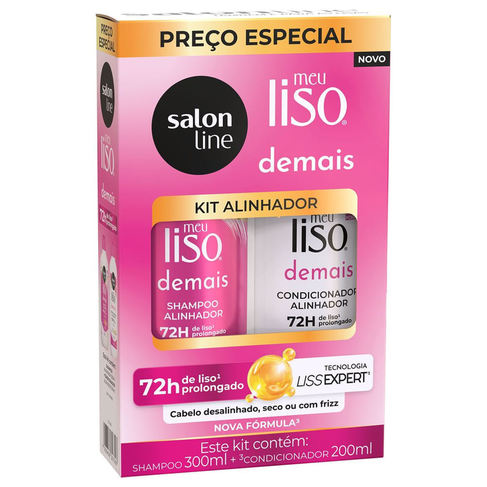 Kit Salon Line Shampoo 300ml + Condicionador 200ml Meu Liso Demais