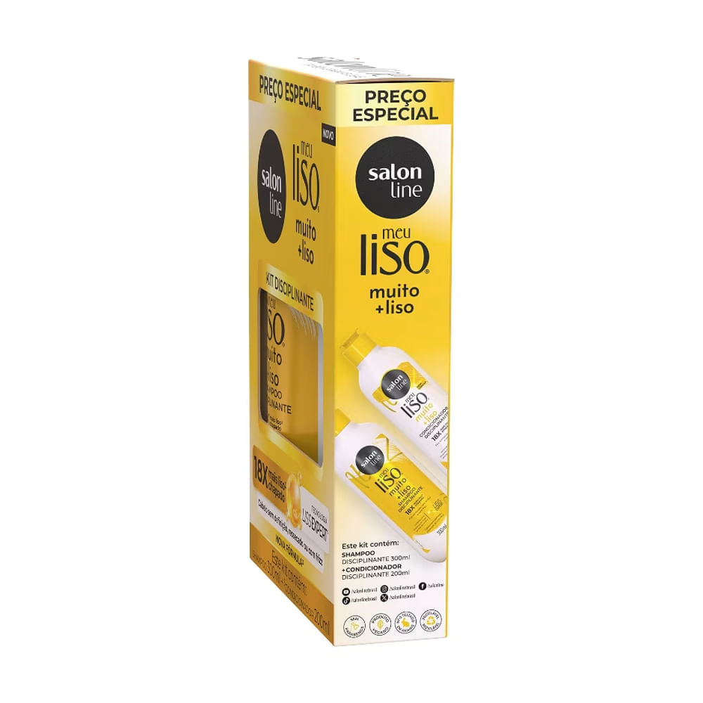 Kit Salon Line Shampoo 300ml + Condicionador 200ml Meu Liso Muito +Liso