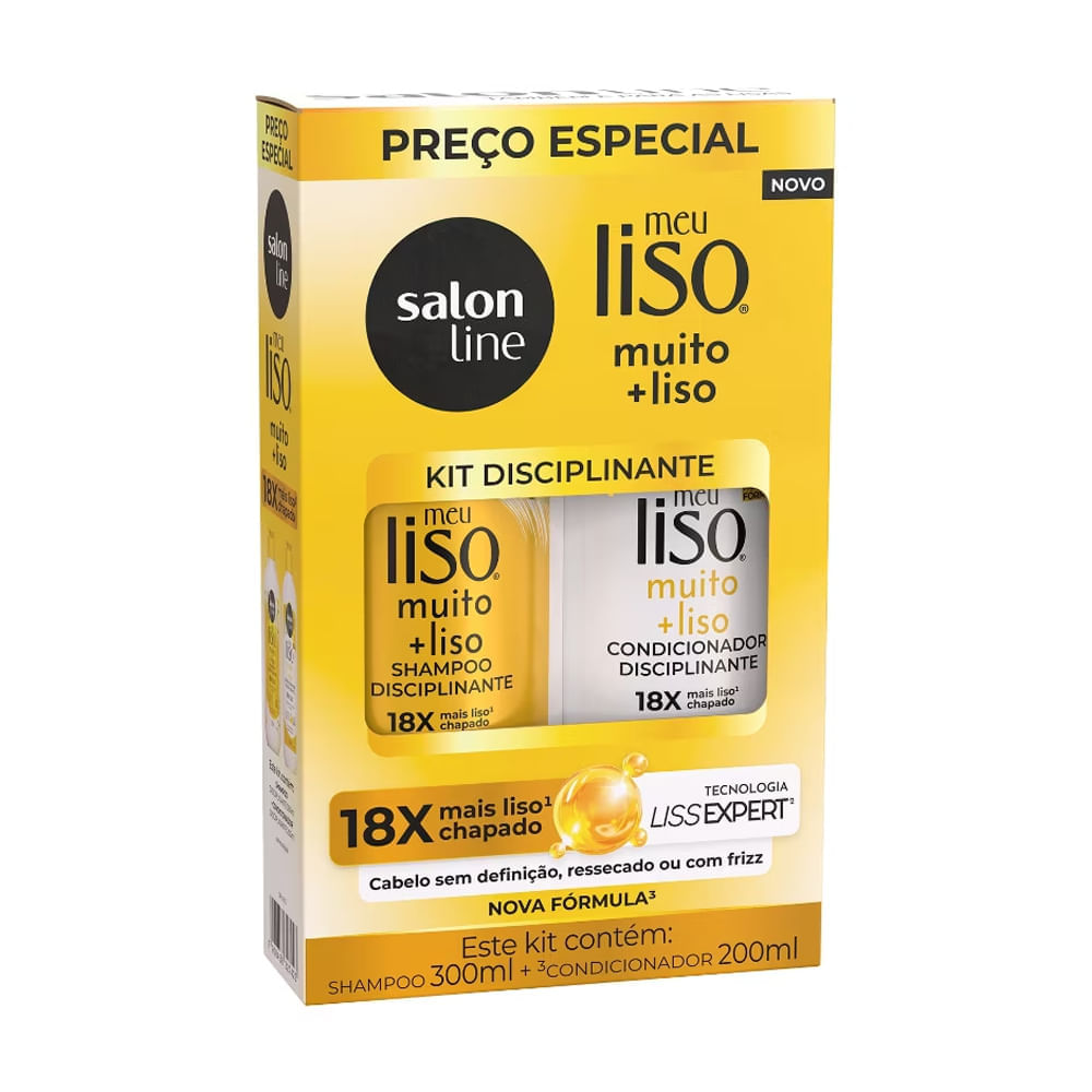 Kit Salon Line Shampoo 300ml + Condicionador 200ml Meu Liso Muito +liso