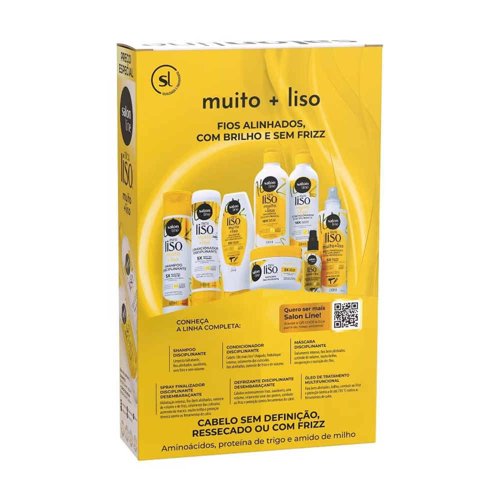 Kit Salon Line Shampoo 300ml + Condicionador 200ml Meu Liso Muito +Liso
