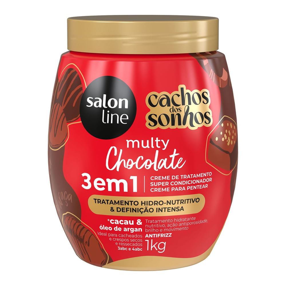 Creme 3 Em 1 Cachos Dos Sonhos Multy Chocolate Salon Line 1kg