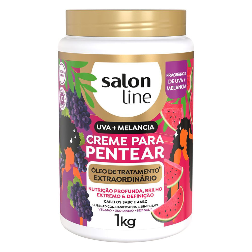 Creme Para Pentear Uva + Melancia Óleo De Tratamento Extraordinário Salon Line 1kg