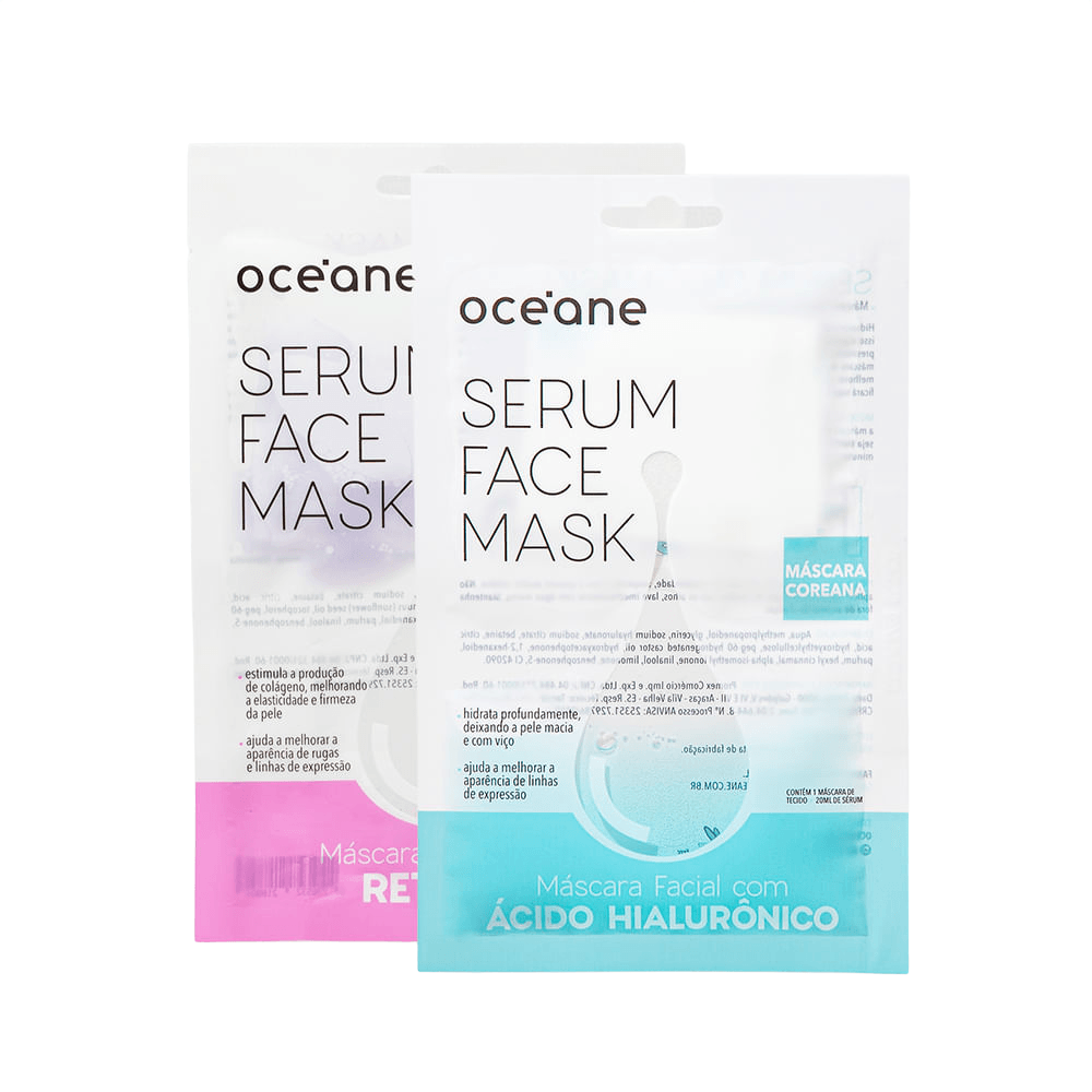 Kit Máscara Facial com Ácido Hialurônico + Máscara Facial com Retinol