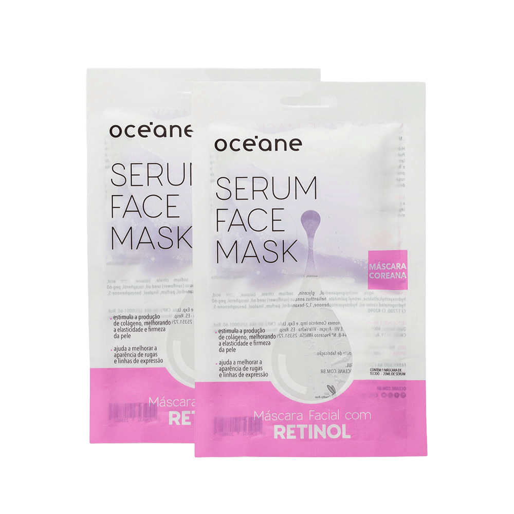 Kit Máscara Facial Com Retinol Serum Face Mask
