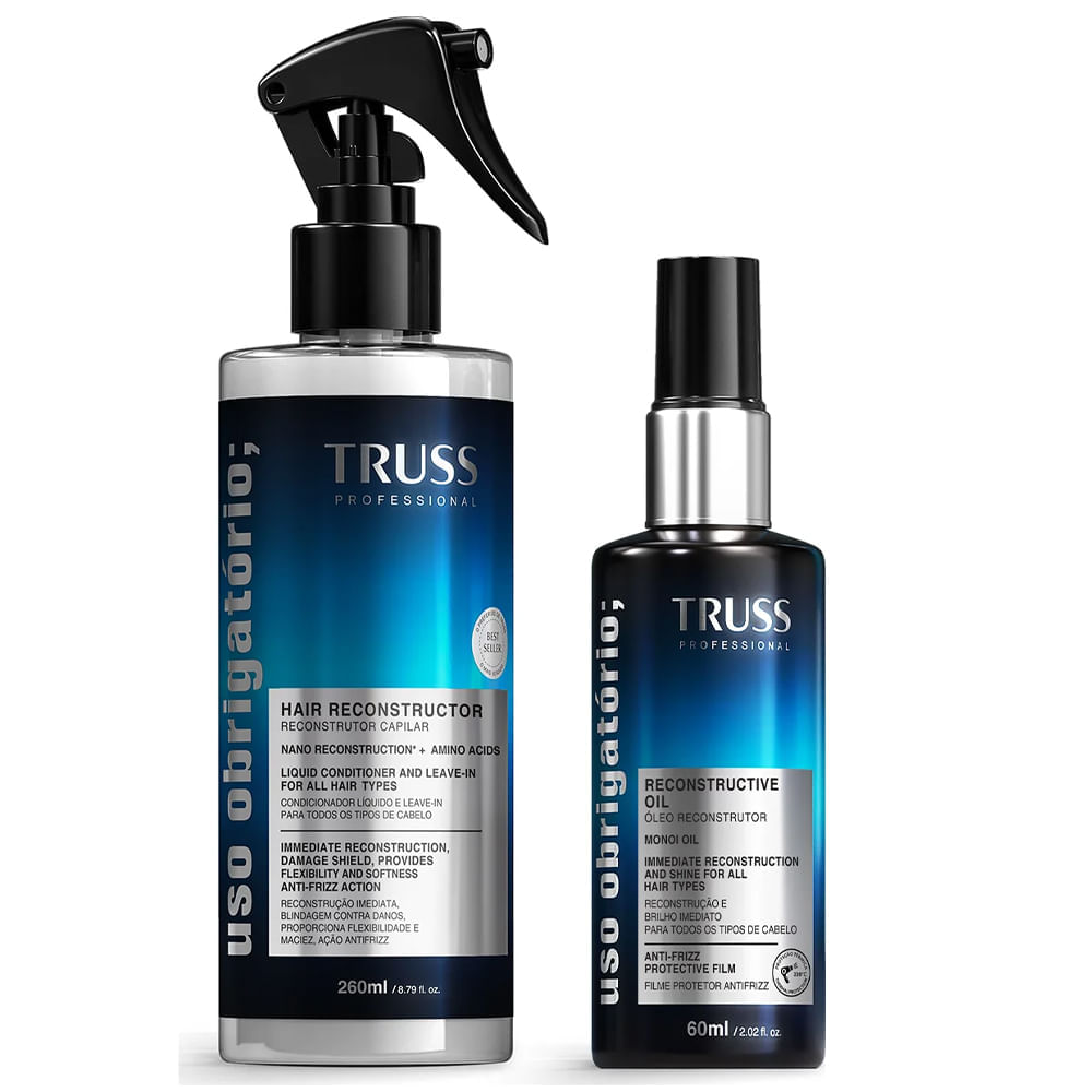 Kit Spray 260ml E Óleo Reconstrutor 60ml Uso Obrigatório Truss