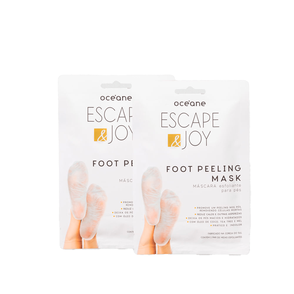 Kit Máscara Esfoliante Para Pés Com Óleo De Coco 2 Unidades