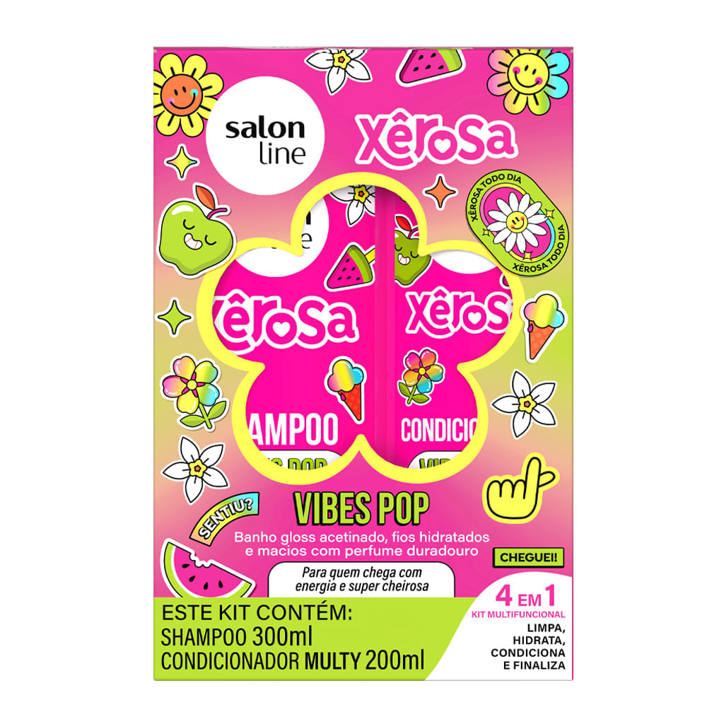 Kit Salon Line Shampoo 300ml + Condicionador 200ml Xêrosa Vibes Pop
