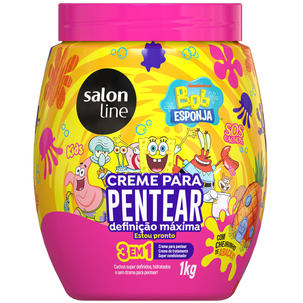 Creme Para Pentear Sos Cachos Kids Bob Esponja Salon Line 1kg