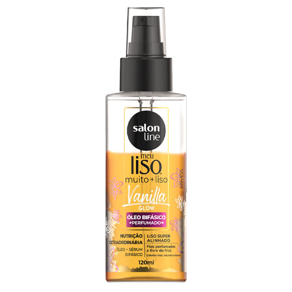 Óleo Bifásico Meu Liso Muito +liso Vanilla Glow Salon Line 120ml
