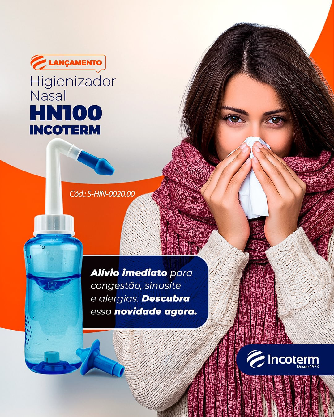 Higienizador Nasal Azul HN100 Incoterm 300ml