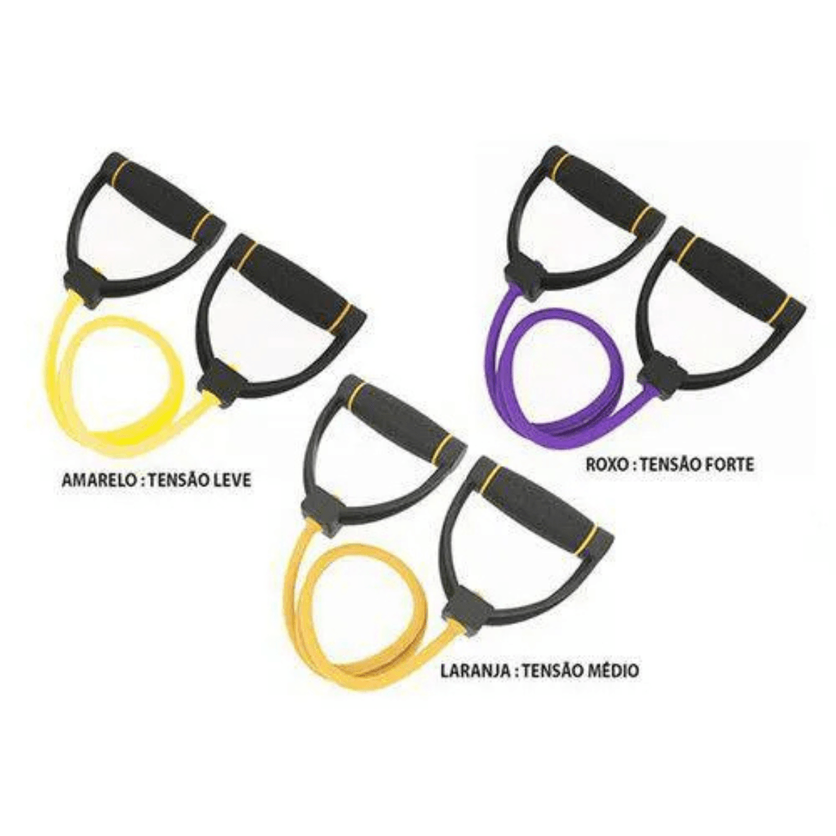 Extensor Pro Elástico Para Treino Prottector Tensão Média/laranja